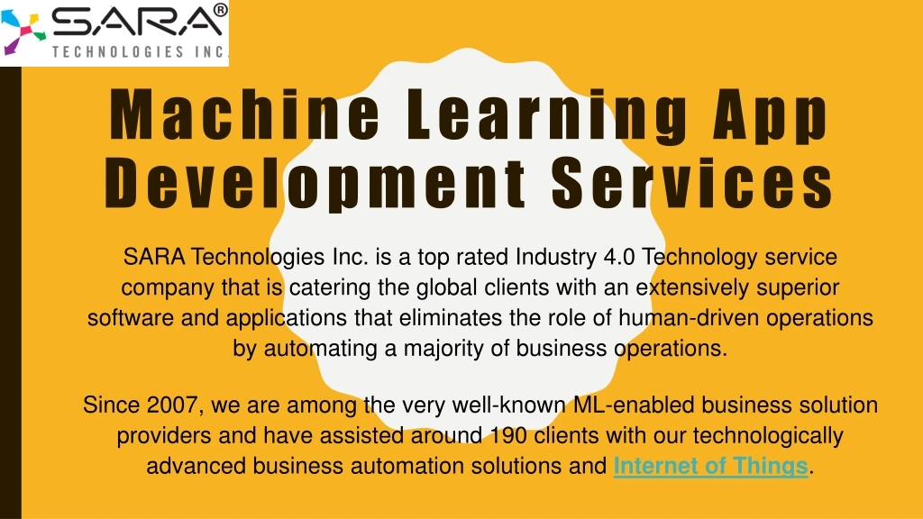 machine learning app development services