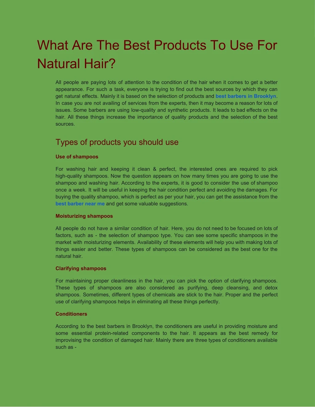 what are the best products to use for natural hair