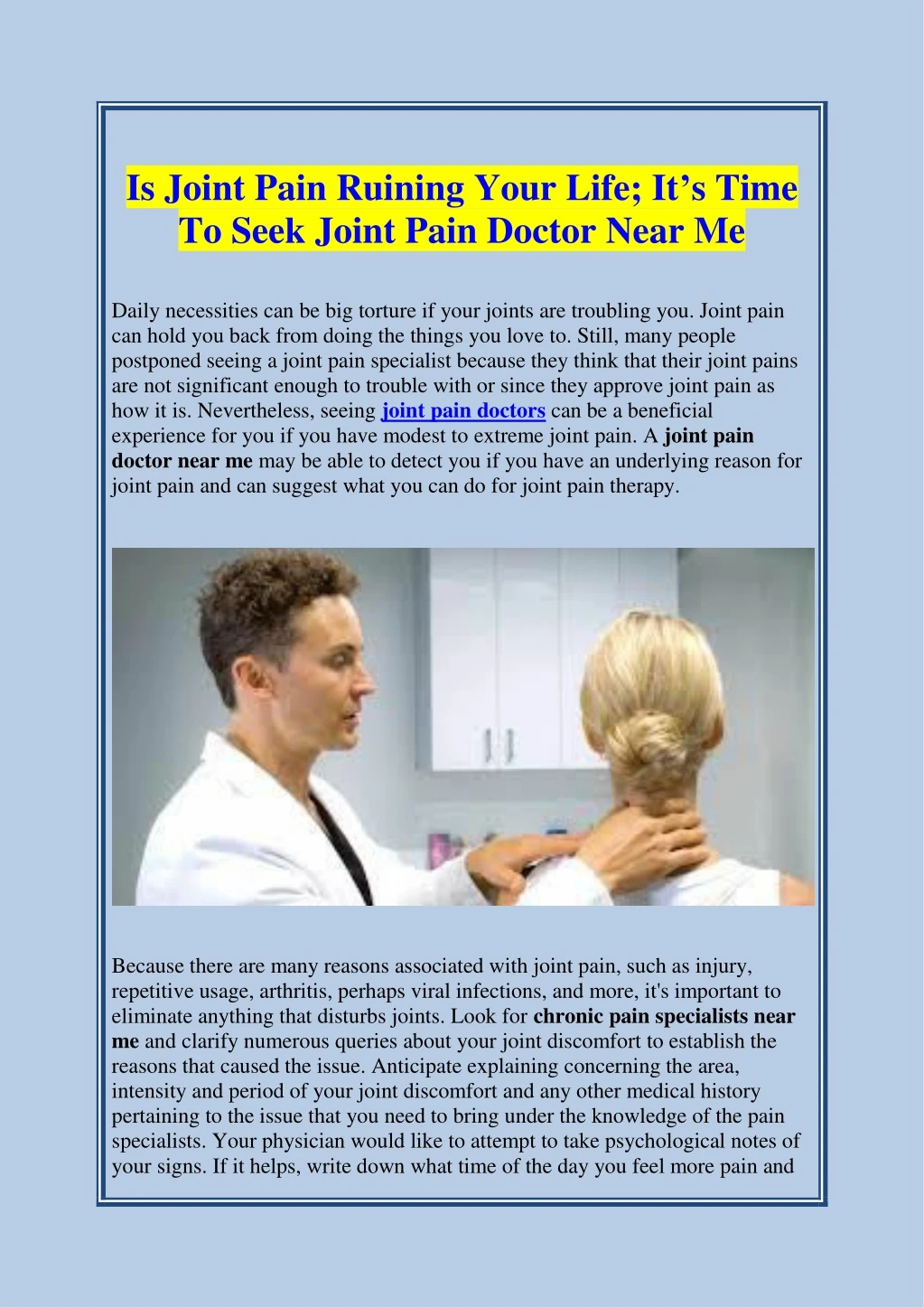 is joint pain ruining your life it s time to seek