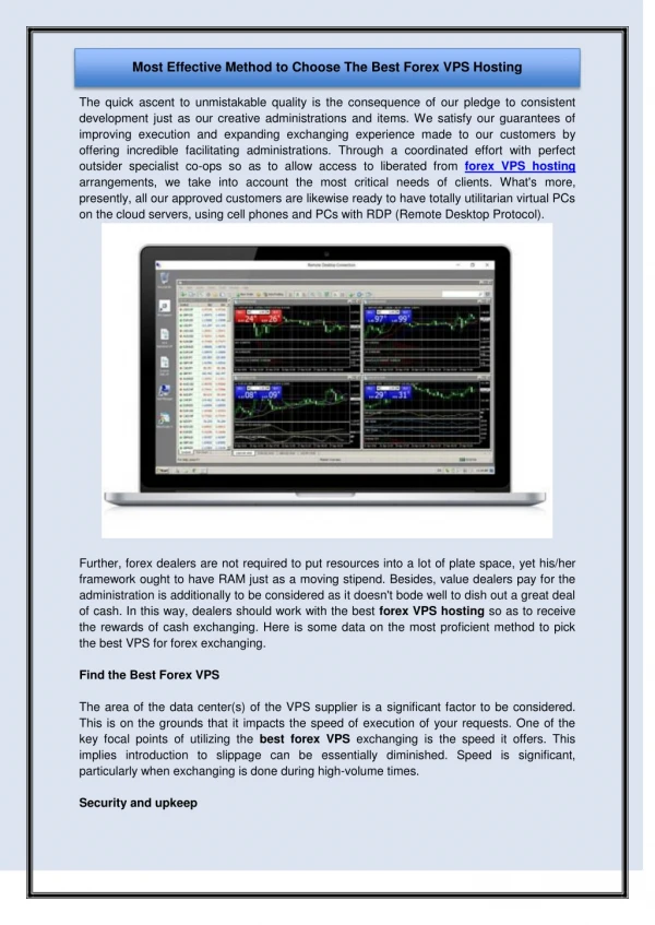 Most Effective Method to Choose The Best Forex VPS Hosting