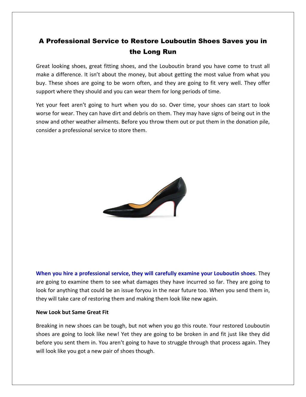 a professional service to restore louboutin shoes