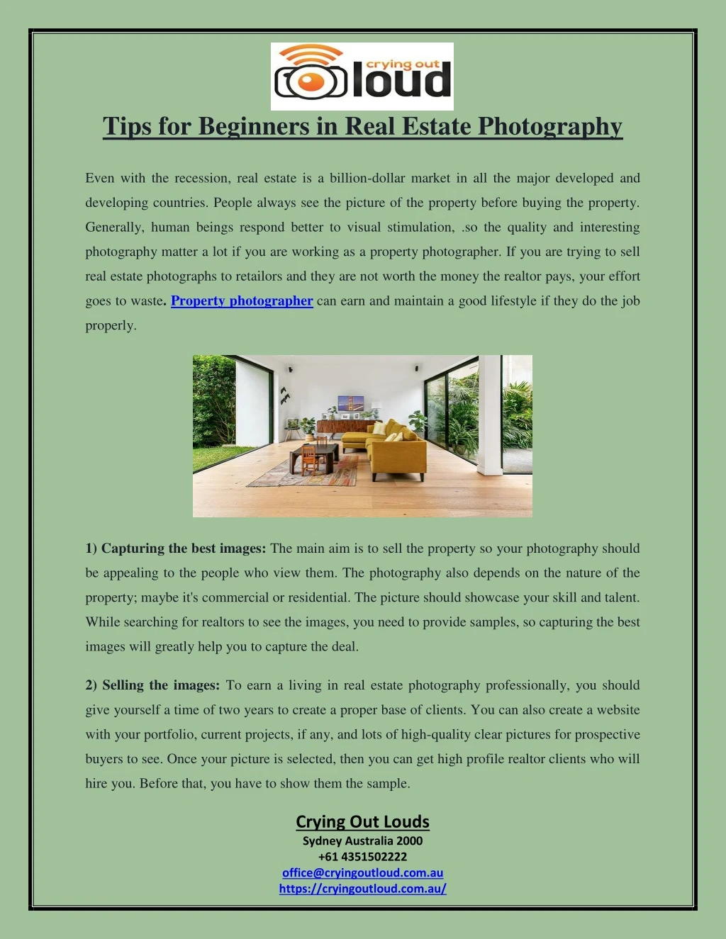 tips for beginners in real estate photography