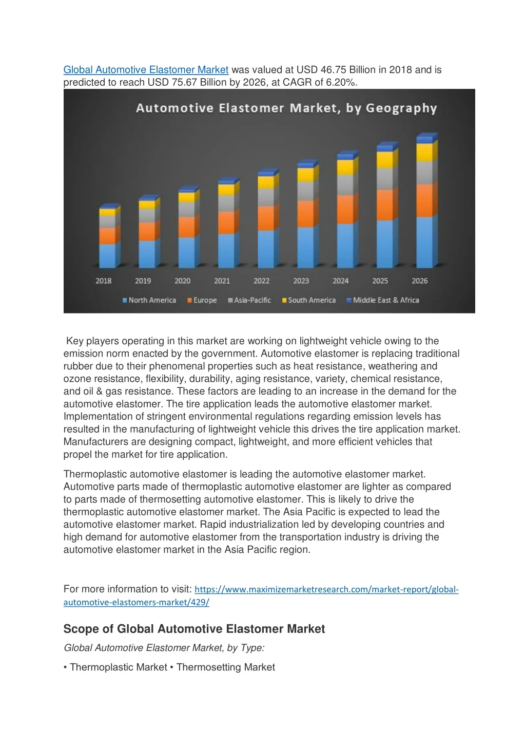 global automotive elastomer market was valued