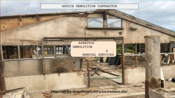 Asbestos Demolition & Removal Services South Africa