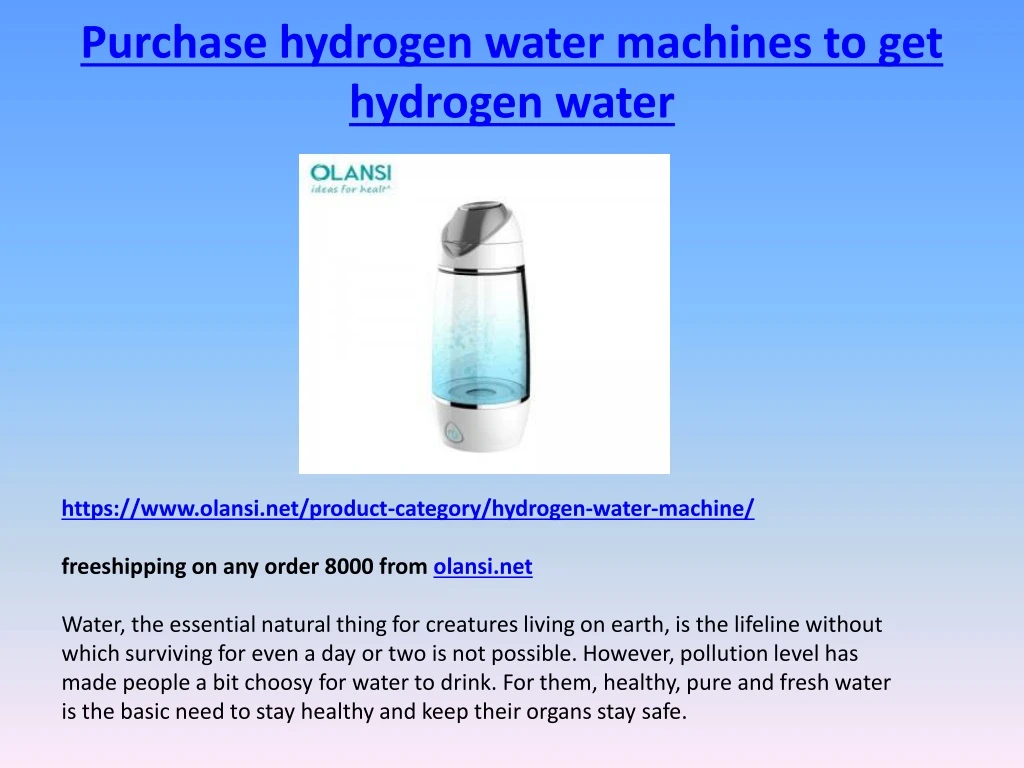 purchase hydrogen water machines to get hydrogen water