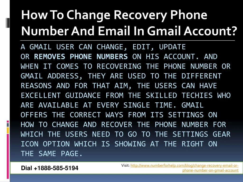 how to change recovery phone number and email in gmail account