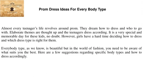 Prom Dress Ideas For Every Body Type