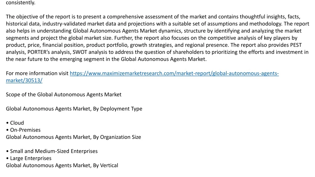 global autonomous agents market is expected