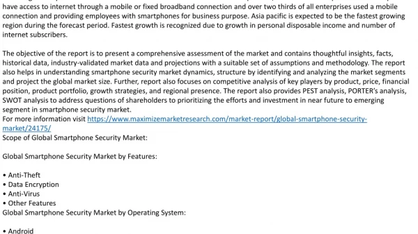 global smartphone security market was valued