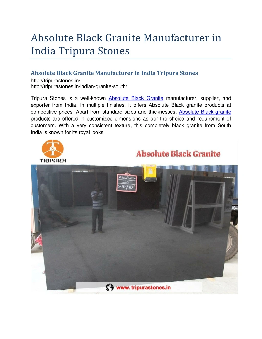 absolute black granite manufacturer in india