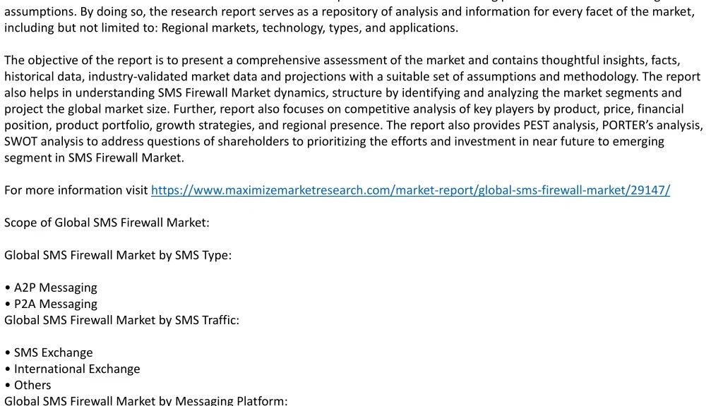 global sms firewall market was valued