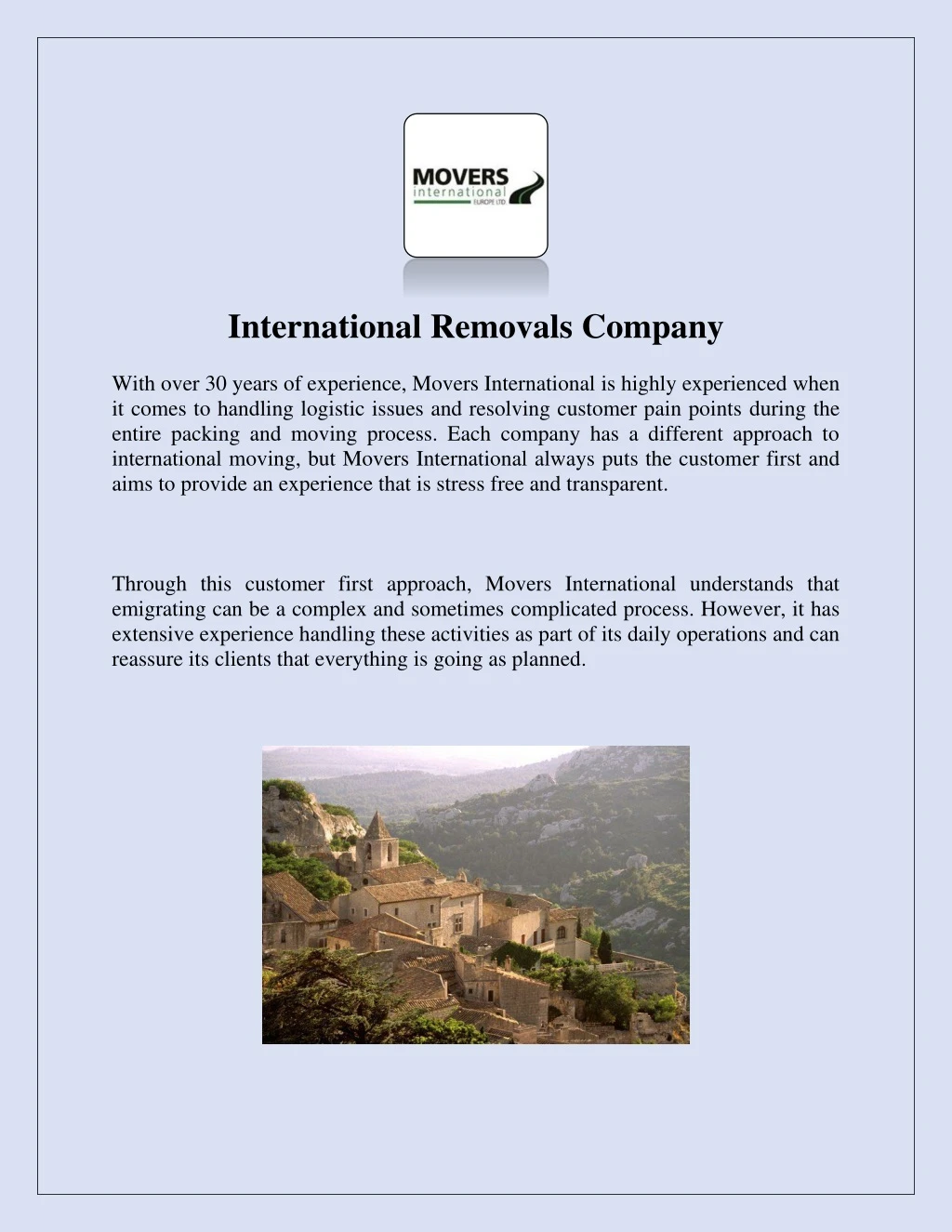 international removals company