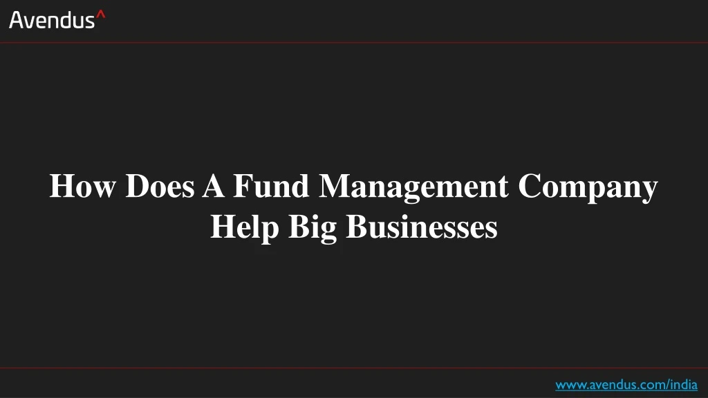 how does a fund management company help