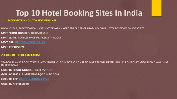 Best Hotel Booking Site in India | Top 10 Hotel Booking Sites In India