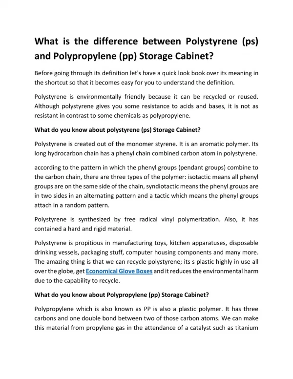 what is the difference between polystyrene