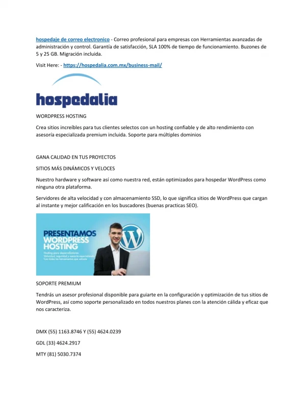 hospedaje de correo electronico correo
