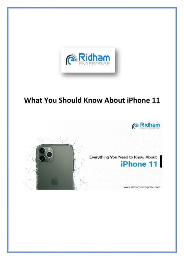 iPhone 11 Specifications by Apple Authorized Reseller