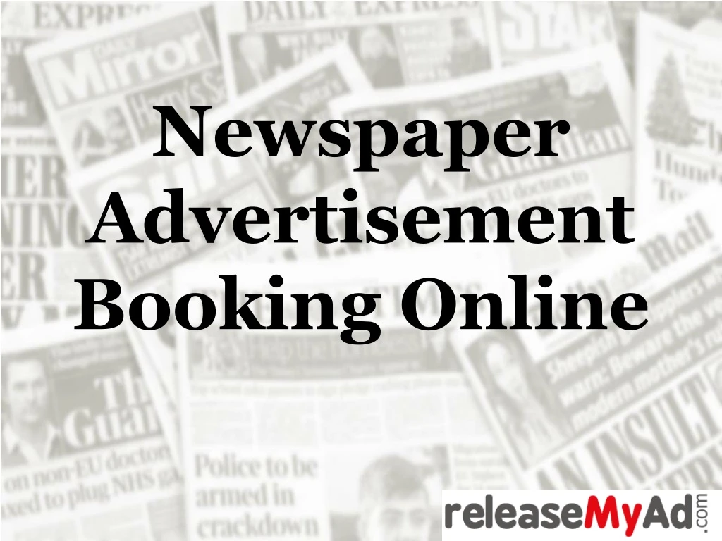 newspaper advertisement b ooking online