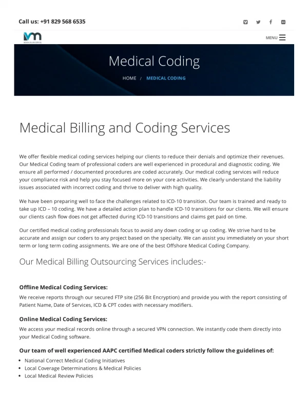 Medical Billing and Medical Coding Services In India