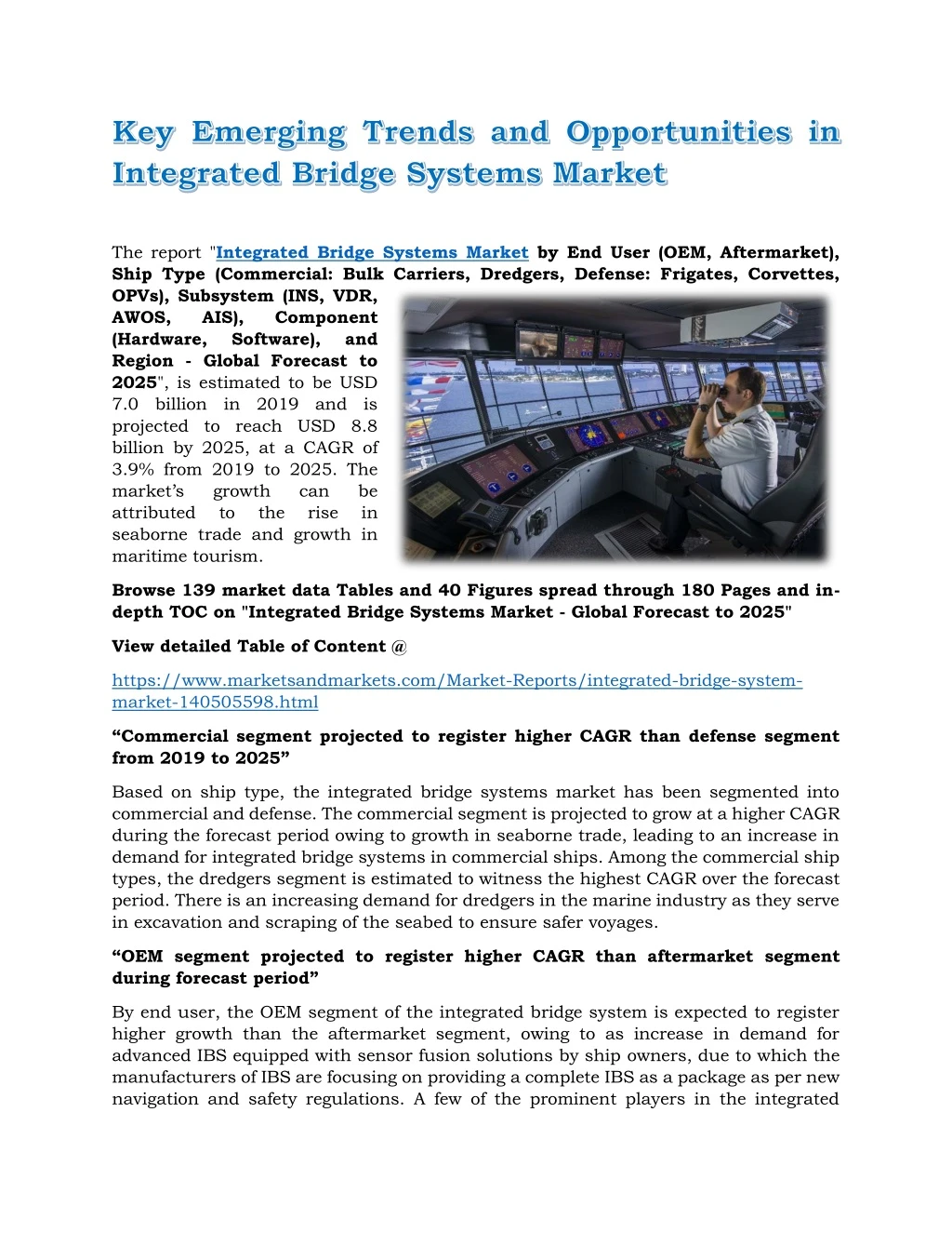 the report integrated bridge systems market