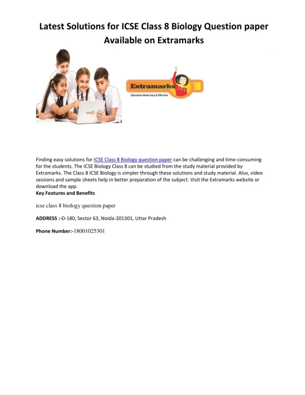 latest solutions for icse class 8 biology