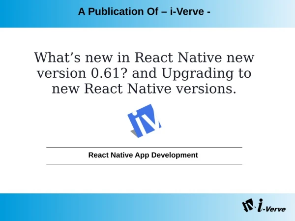 React native new version 0.61