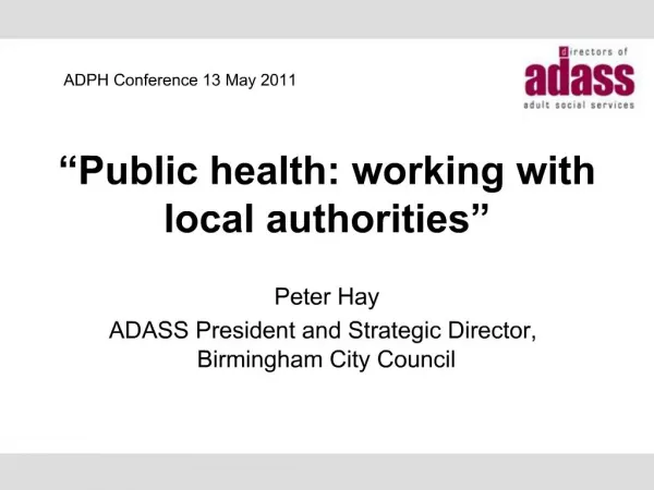 Public health: working with local authorities