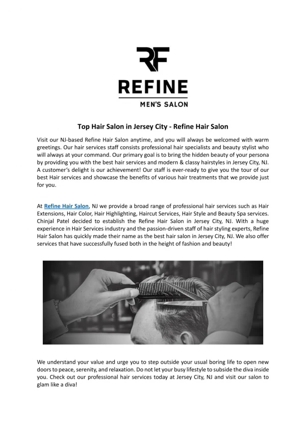 Top Hair Salon in Jersey City - Refine Hair Salon