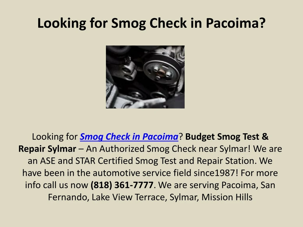 looking for smog check in pacoima