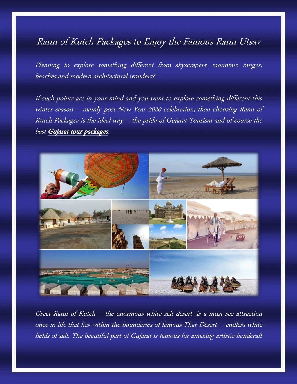 rann of kutch packages to enjoy the famous rann