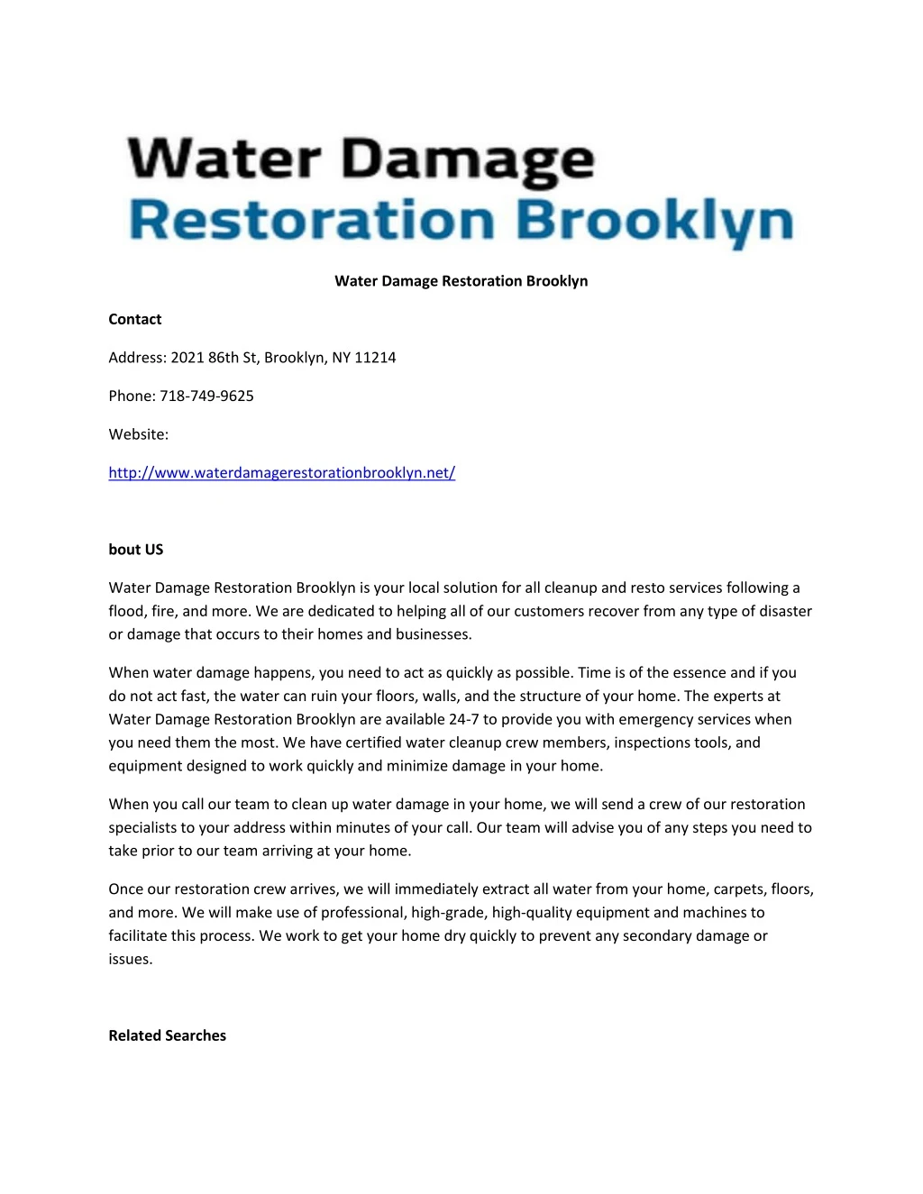 water damage restoration brooklyn