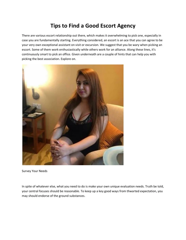 tips to find a good escort agency