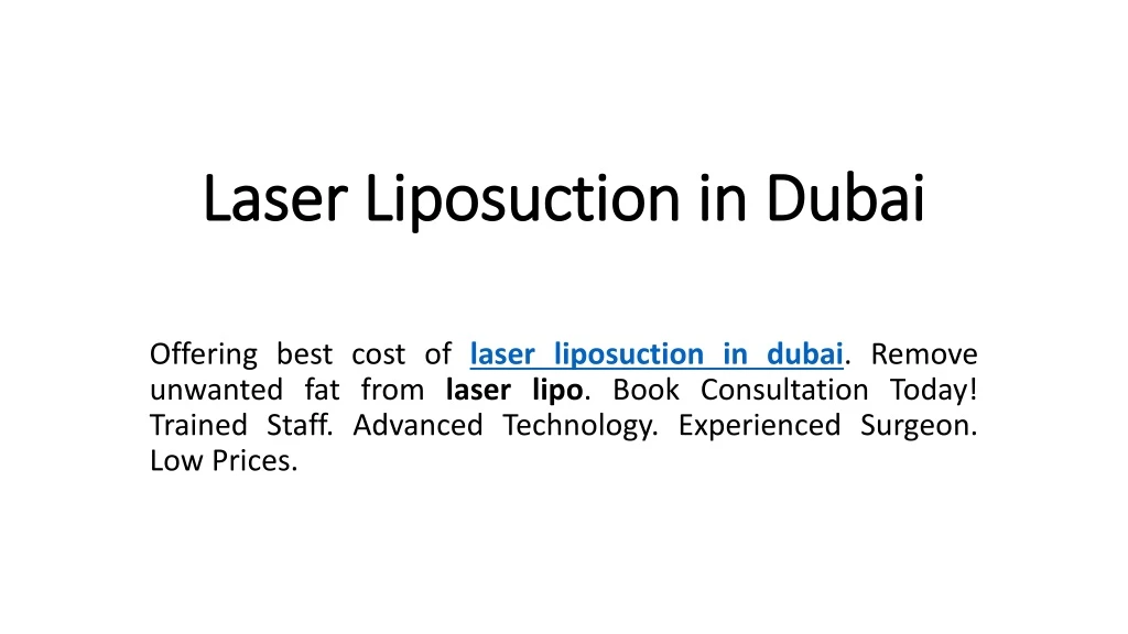 laser liposuction in dubai