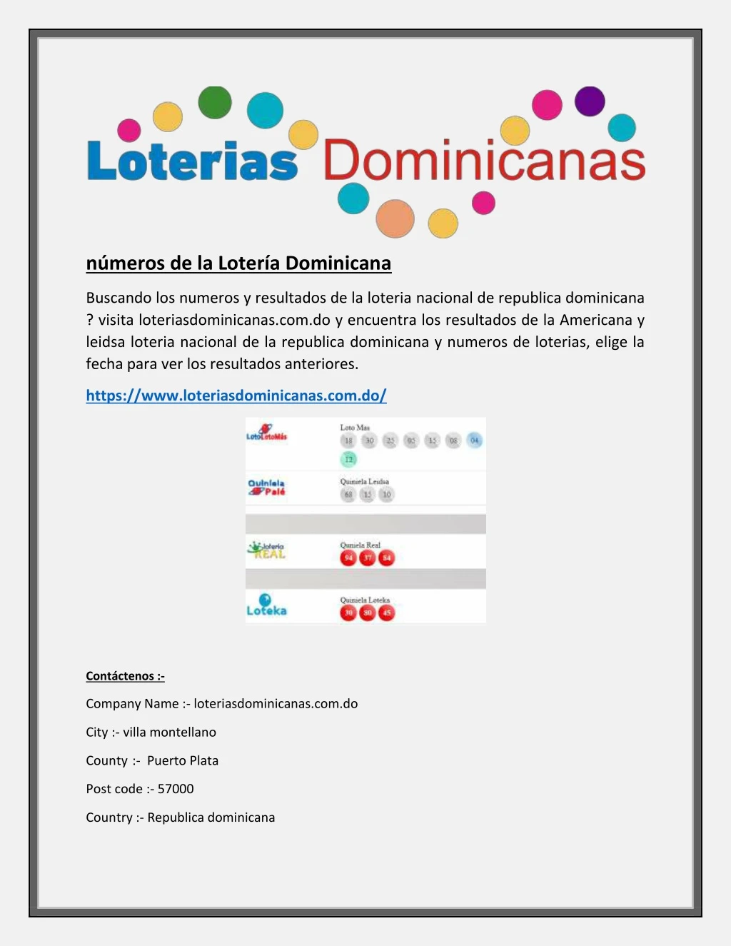 n meros de la loter a dominicana