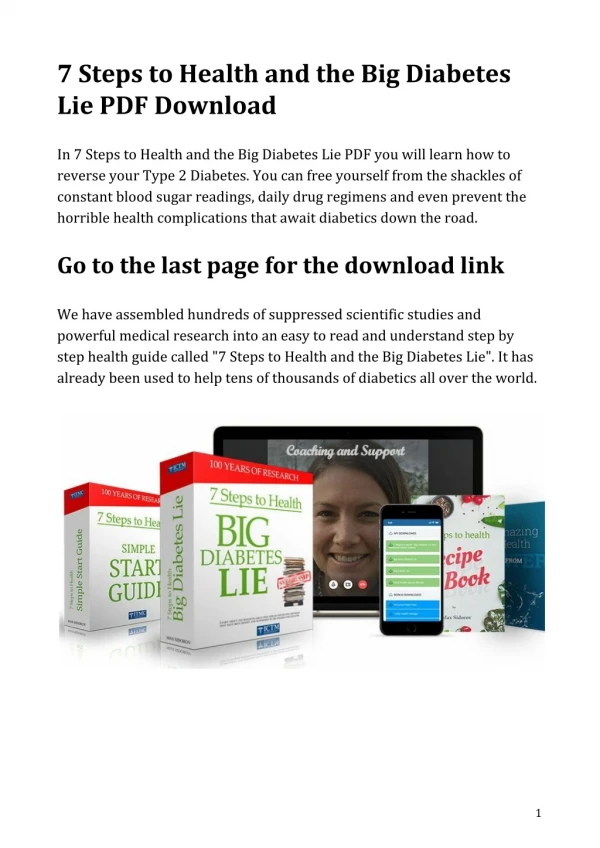 7 Steps to Health and the Big Diabetes Lie PDF Download