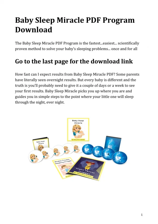 Baby Sleep Miracle PDF Program Download