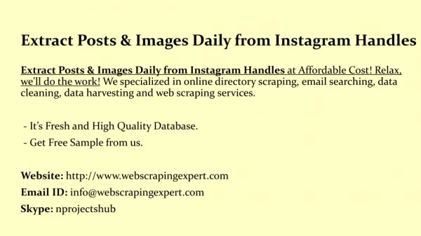 extract posts images daily from instagram handles