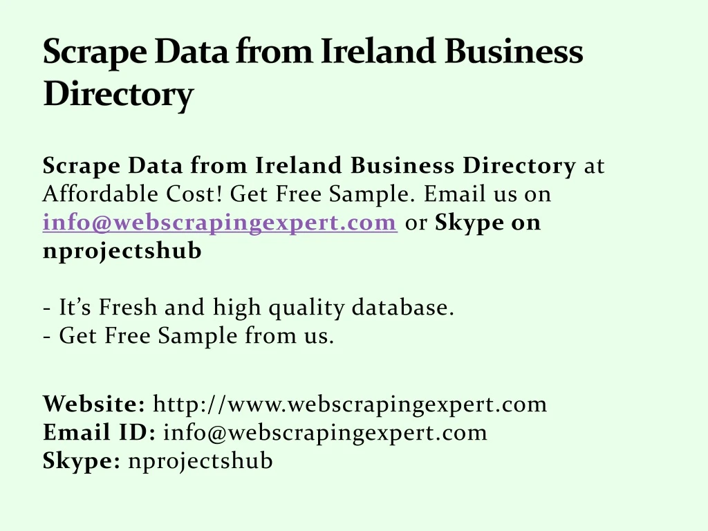 scrape data from ireland business directory