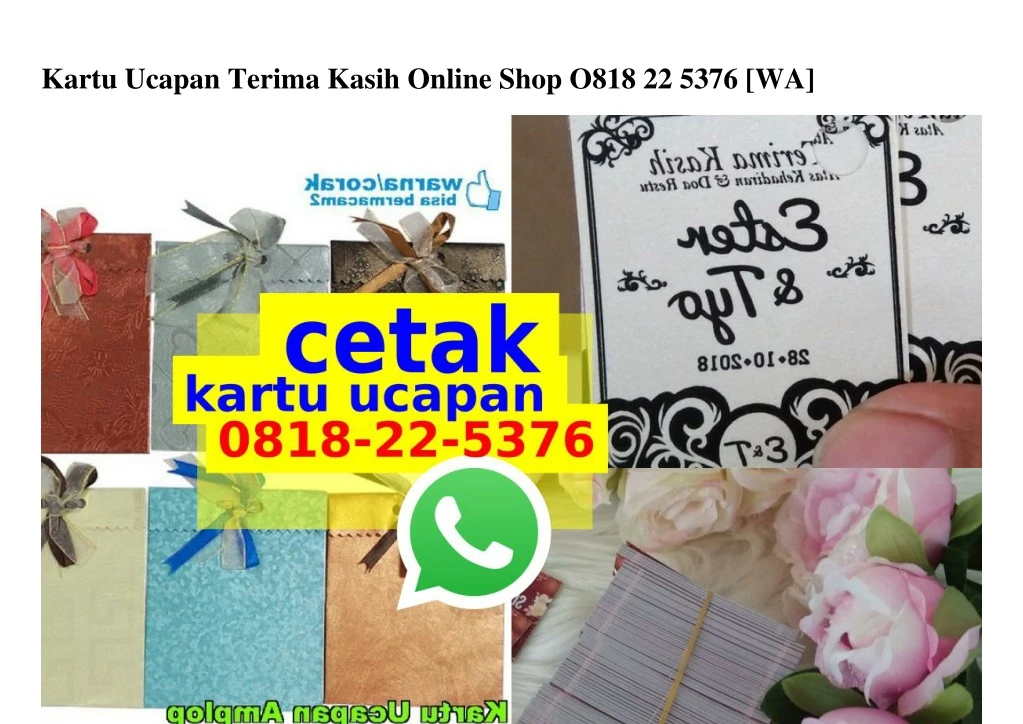 kartu ucapan terima kasih online shop o818