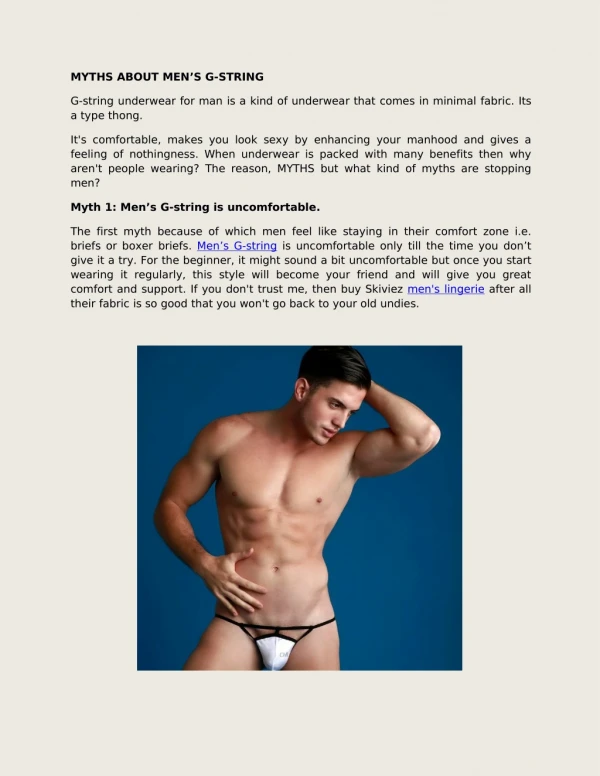 myths about men s g string