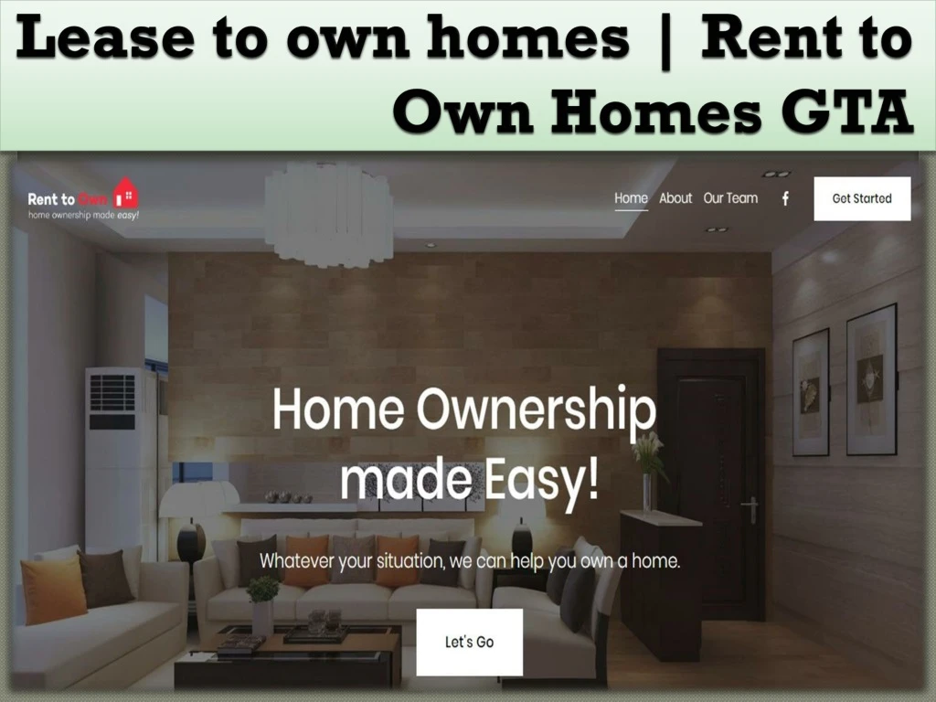 lease to own homes rent to own homes gta