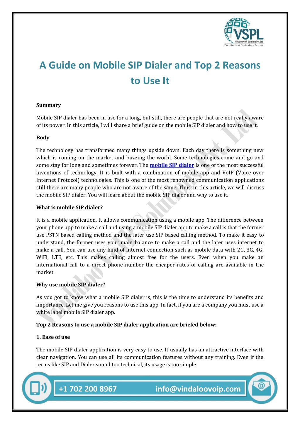 a guide on mobile sip dialer and top 2 reasons