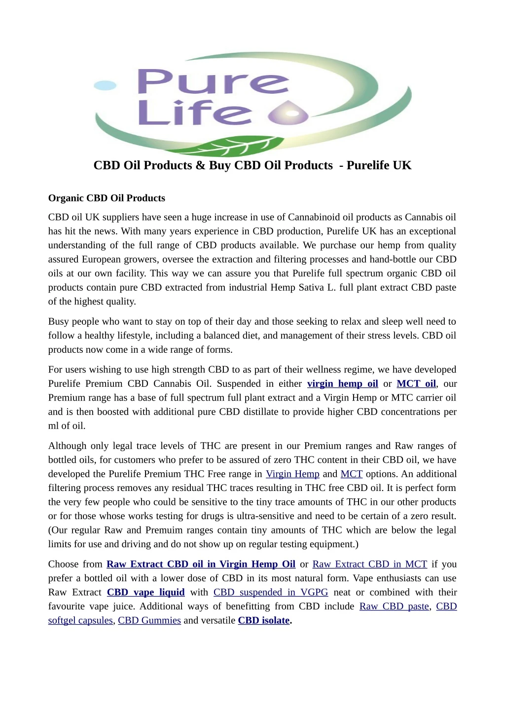 cbd oil products buy cbd oil products purelife uk