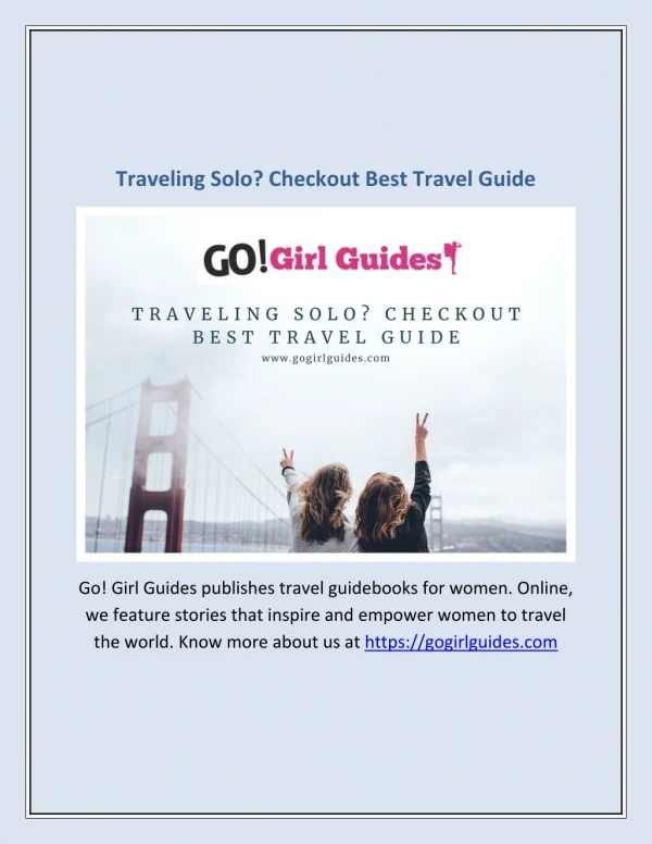 Traveling Solo? Checkout Best Travel Guide