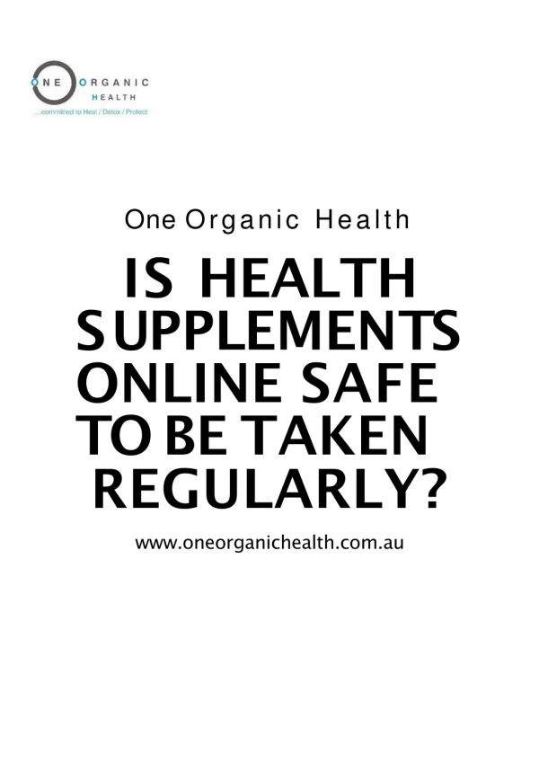 What do you need to know about buying health supplements online?