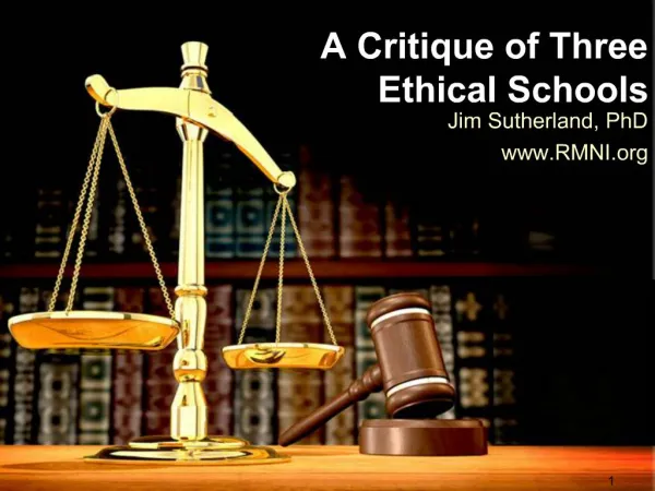 A Critique of Three Ethical Schools