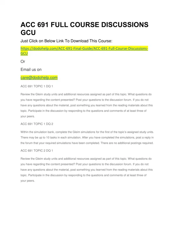 acc 691 full course discussions gcu just click