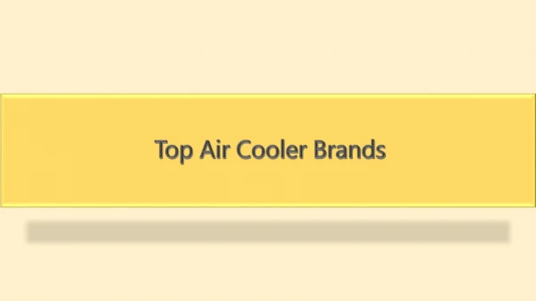 Top Air Cooler Brands