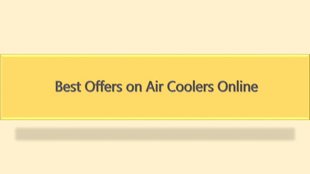 best offers on air coolers online