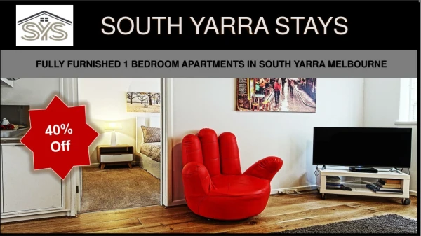 Modern & Spacious 1 Bedroom Apartments - South Yarra Stays